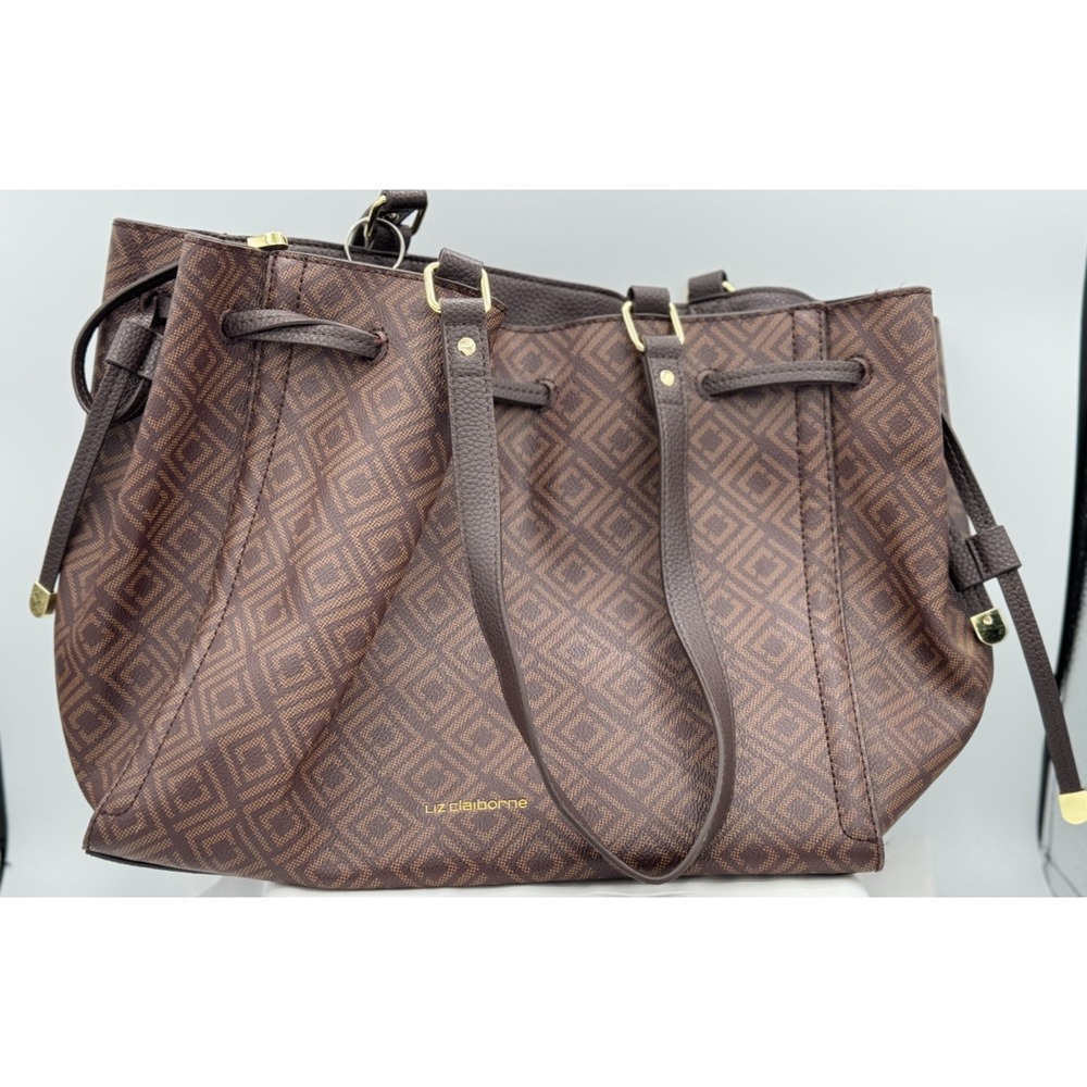 Liz Claiborne Over the Shoulder Bag - Brown - 2 Pockets - 14 in x 11 in
